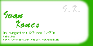 ivan koncs business card